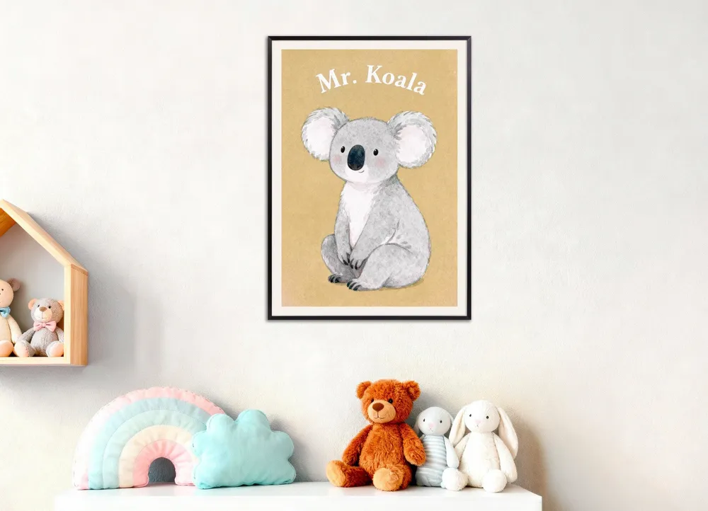 Arte de pared de koala para habitación infantil Posterscape Creative Studio