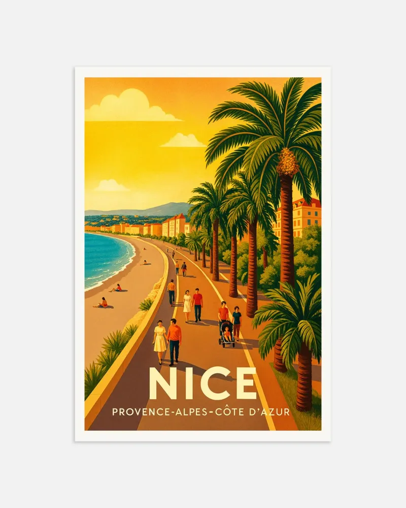Bonito Póster de Promenade – Riviera Francesa Posterscape Creative Studio
