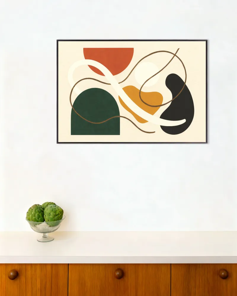 Inflections 03 – composición abstracta con formas audaces Póster Posterscape Creative Studio