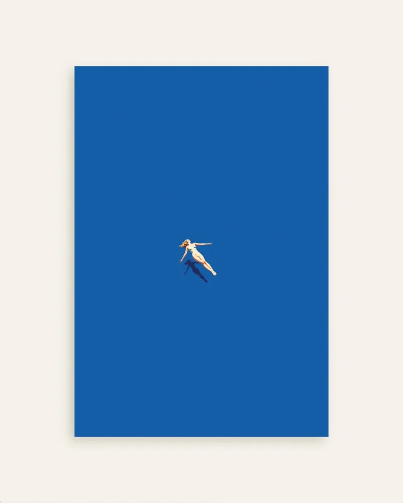 Mujer flotando en el agua, póster de SPA Posterscape Creative Studio