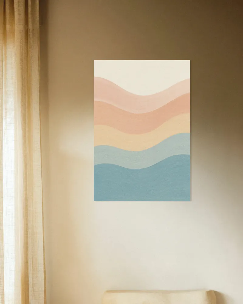 Olas abstractas texturizadas en tonos pastel Póster Posterscape Creative Studio