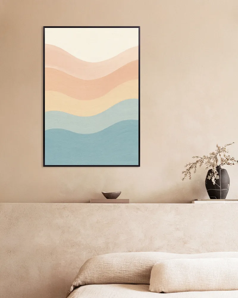 Olas abstractas texturizadas en tonos pastel Póster Posterscape Creative Studio