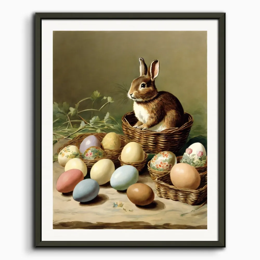 Póster de Pascua, conejo y huevos Posterscape Creative Studio
