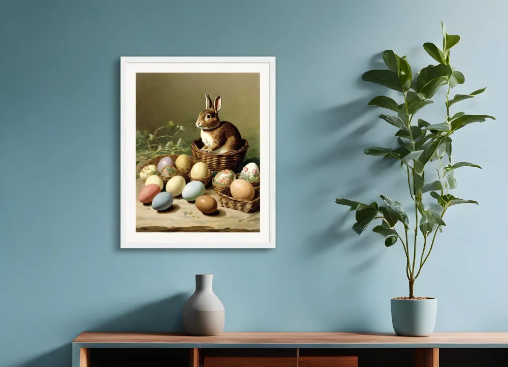 Póster de Pascua, conejo y huevos Posterscape Creative Studio