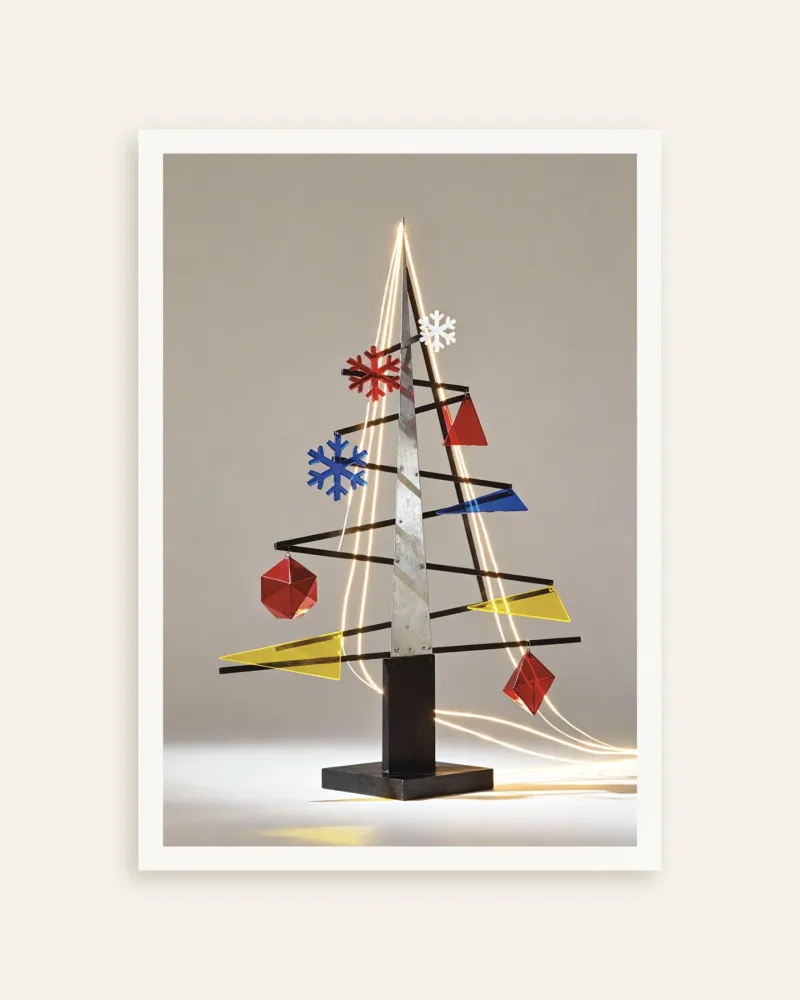 Póster de árbol de Navidad moderno en metal Posterscape Creative Studio