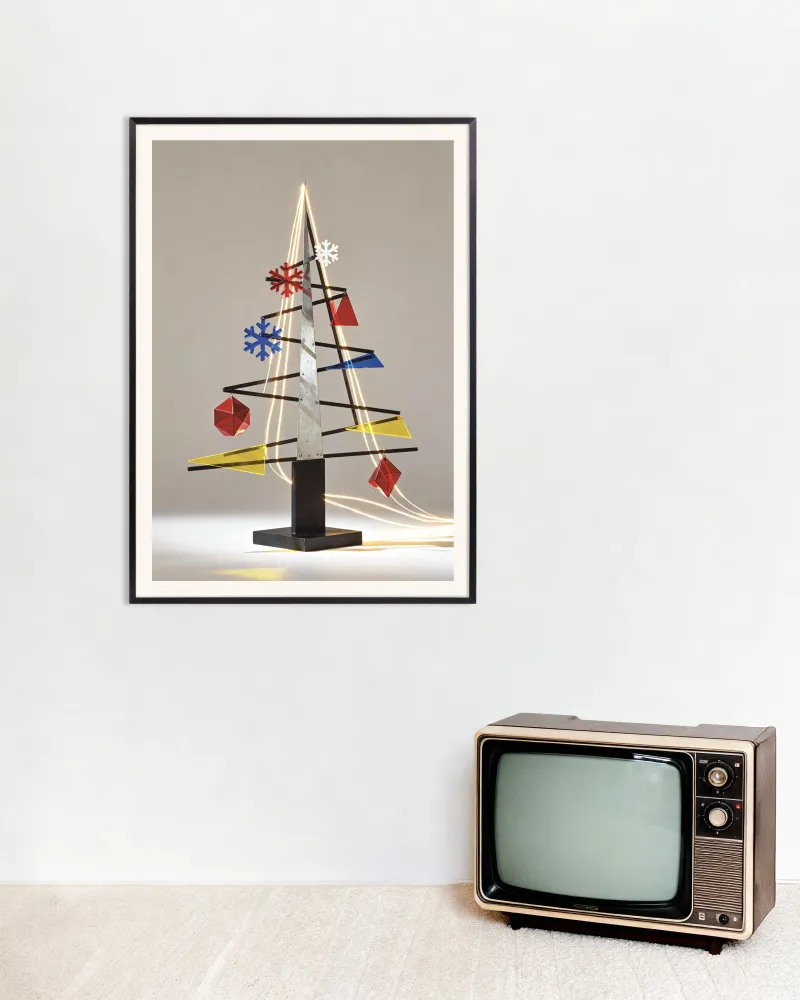 Póster de árbol de Navidad moderno en metal Posterscape Creative Studio