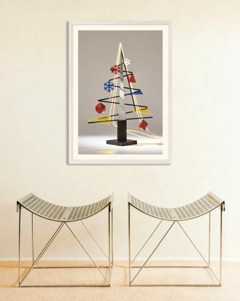 Póster de árbol de Navidad moderno en metal Posterscape Creative Studio