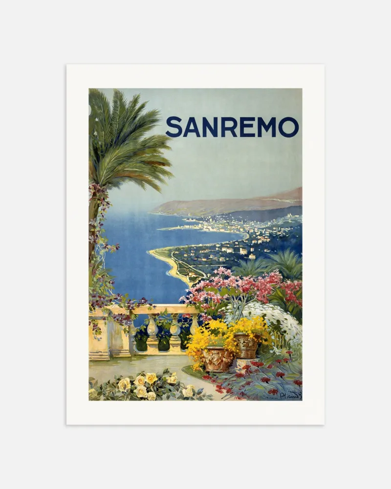 Póster Sanremo, Vintage Posterscape Creative Studio