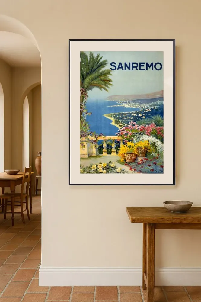 Póster Sanremo, Vintage Posterscape Creative Studio
