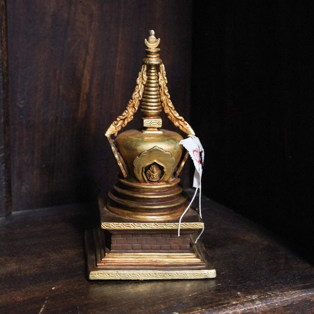 Estupa de bronce bañada en oro Prajwol /NepaCrafts