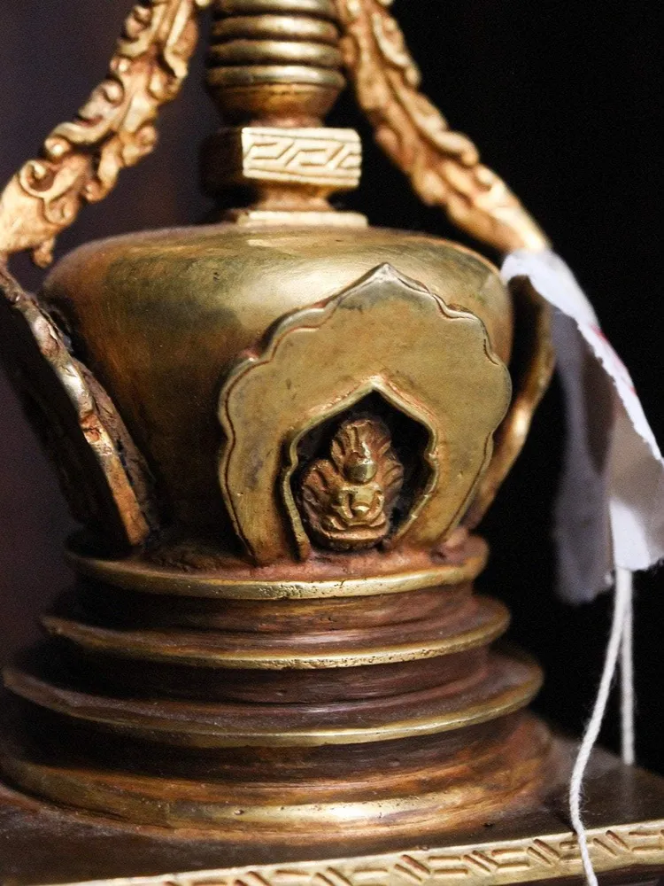 Estupa de bronce bañada en oro Prajwol /NepaCrafts