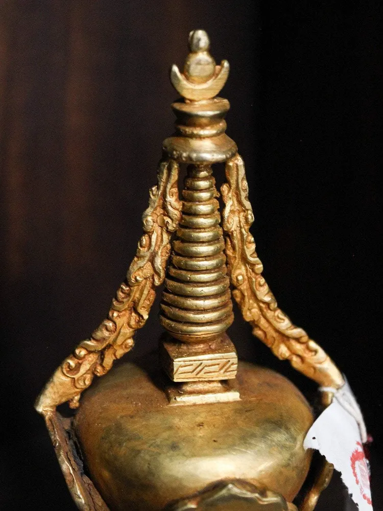 Estupa de bronce bañada en oro Prajwol /NepaCrafts