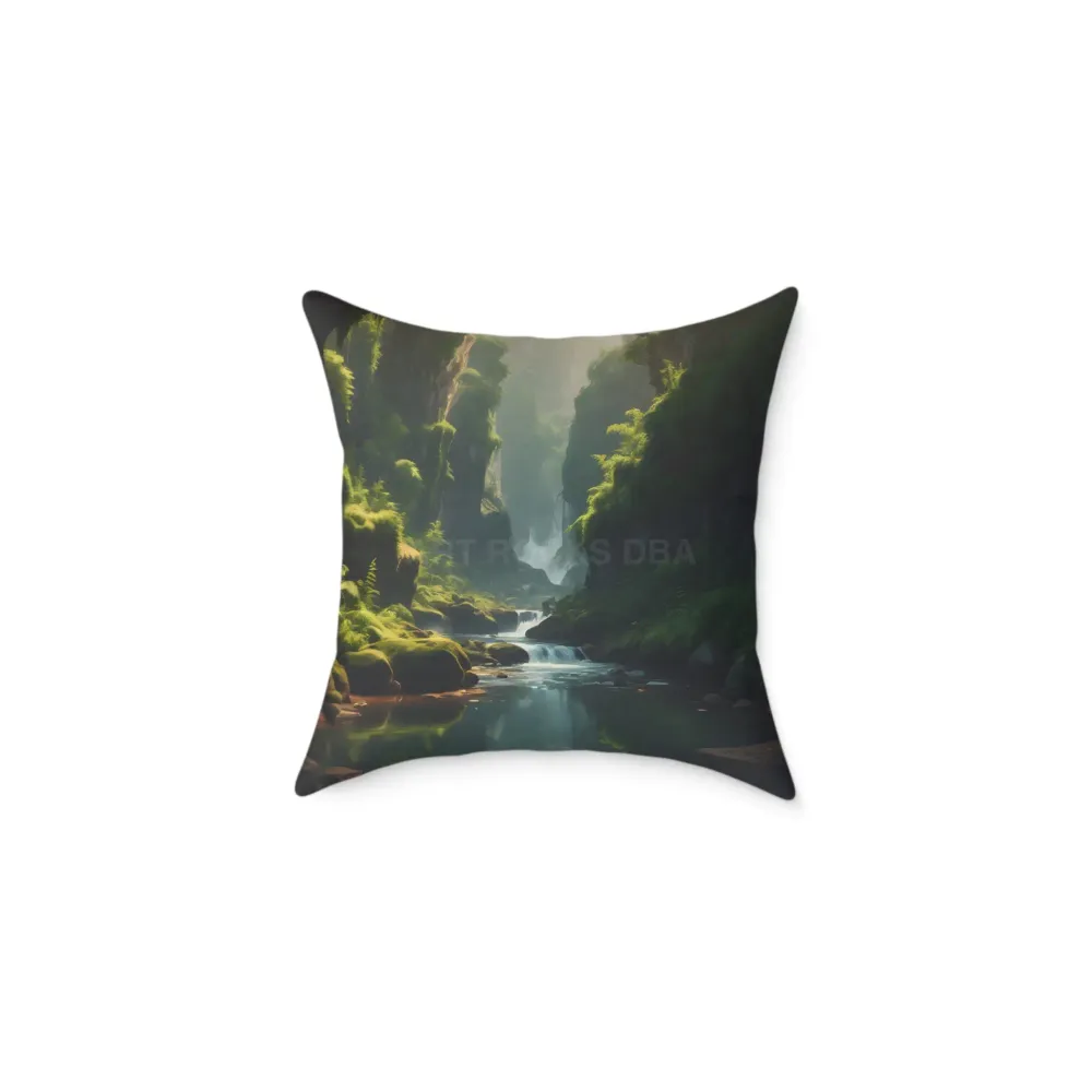 Almohada decorativa Tranquil Fern Canyon Printify