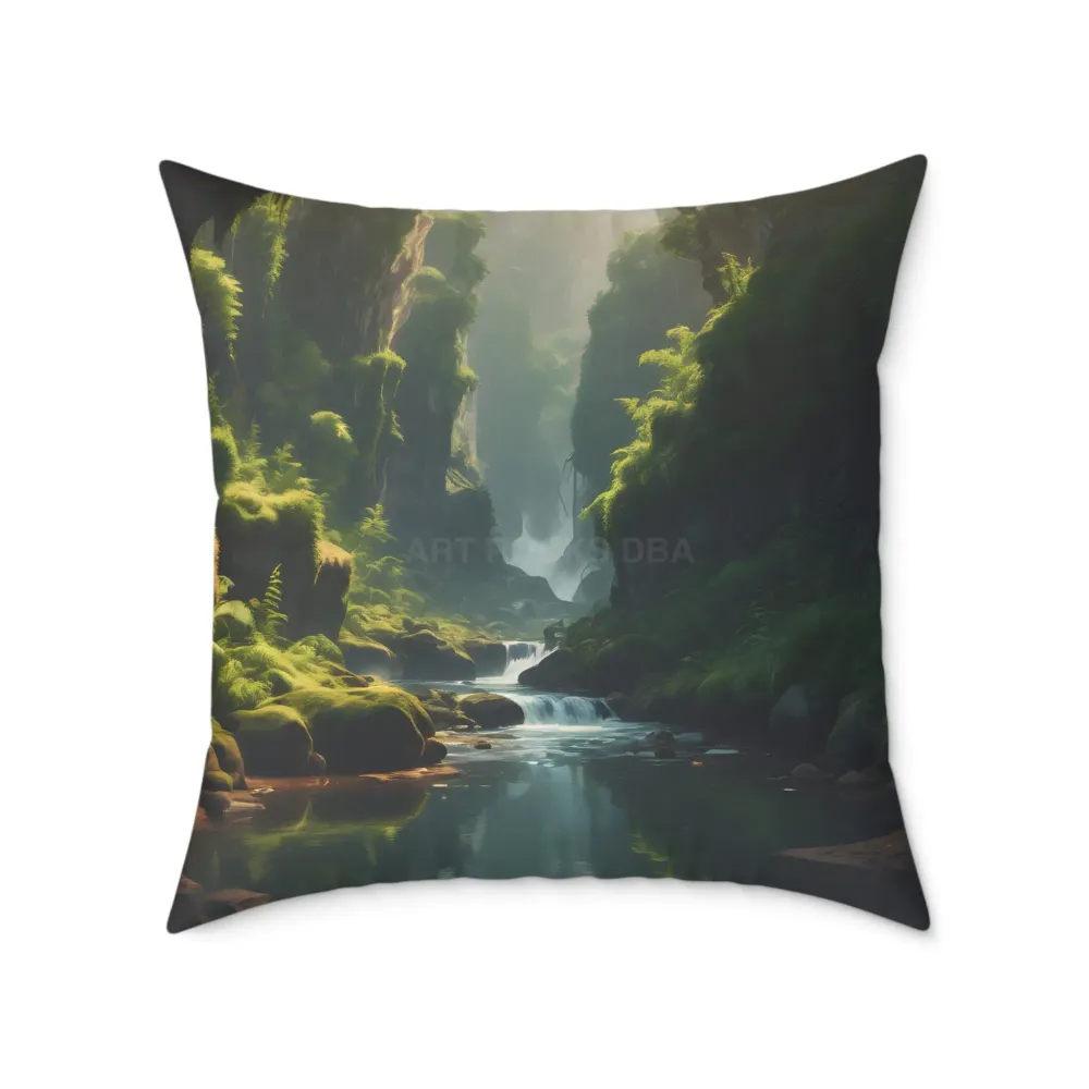 Almohada decorativa Tranquil Fern Canyon Printify