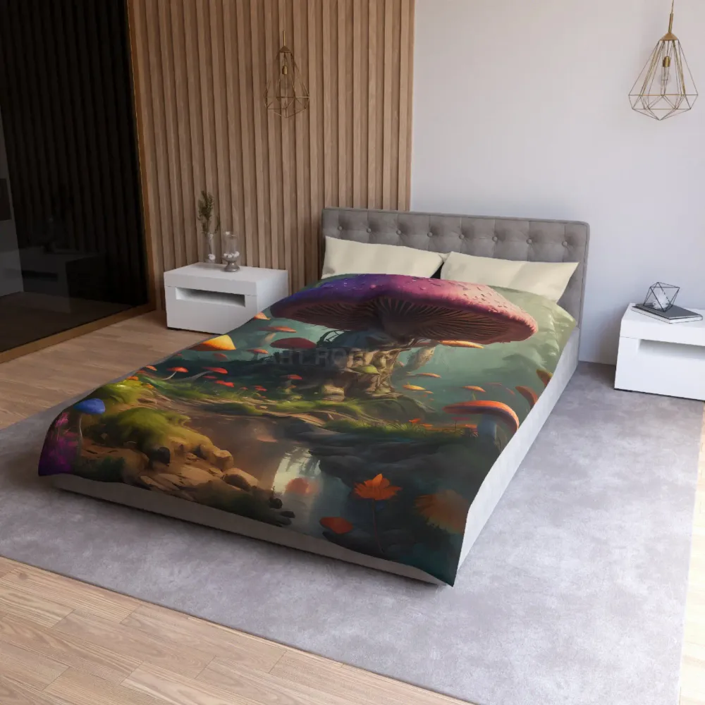 Funda nórdica de microfibra con estampado de setas caprichosas, decoración acogedora para el dormitorio, ropa de cama con...