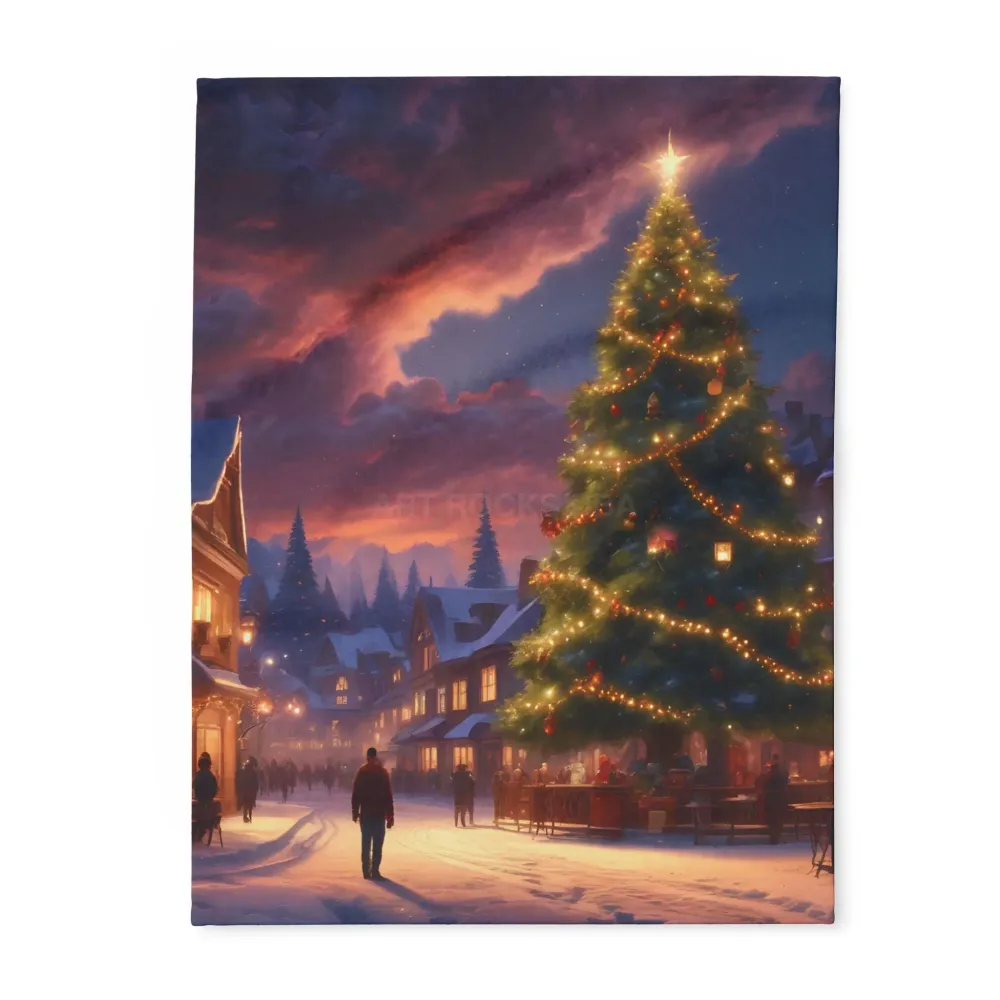 Manta polar con acogedora escena navideñ: perfecta para decoración navideñ, regalo de Navidad, para acurrucarse, para la c...