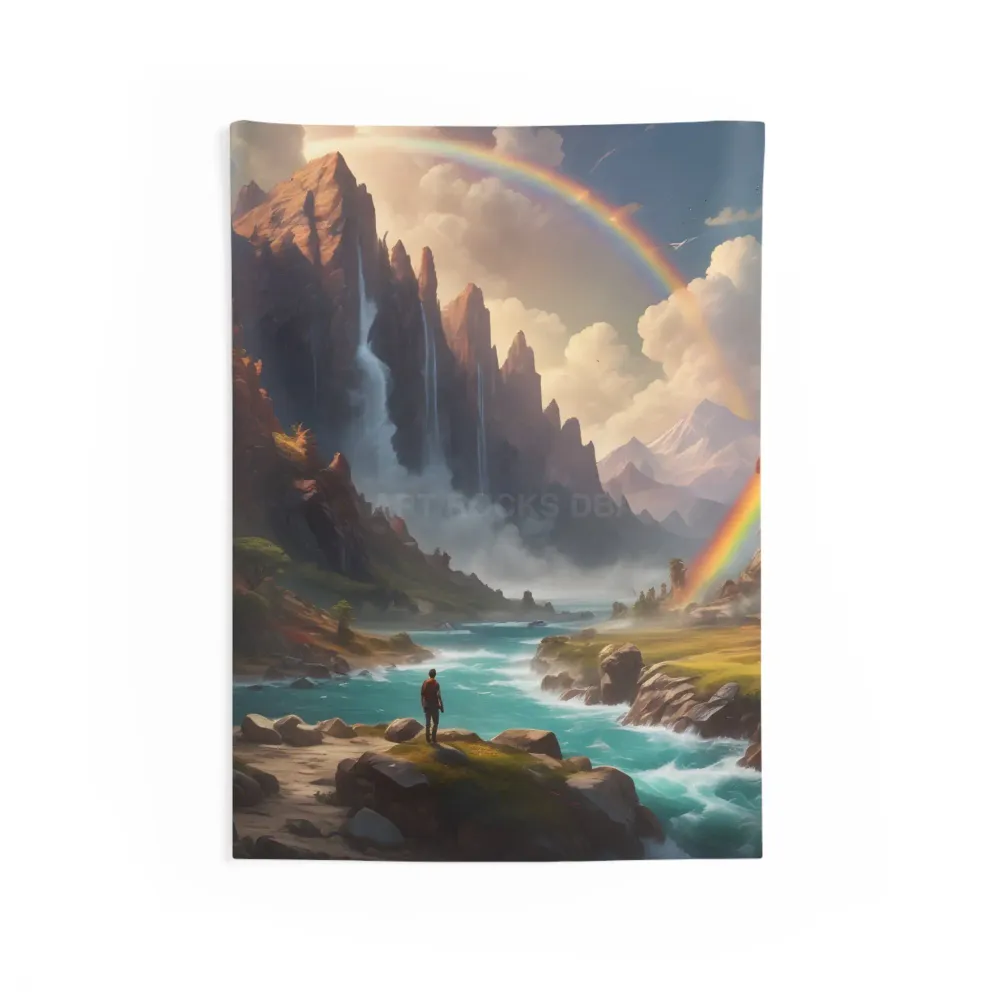 Tapiz de pared interior con cascada mágica, decoración bohemia, arte de pared para dormitorio, decoración vibrante para el...