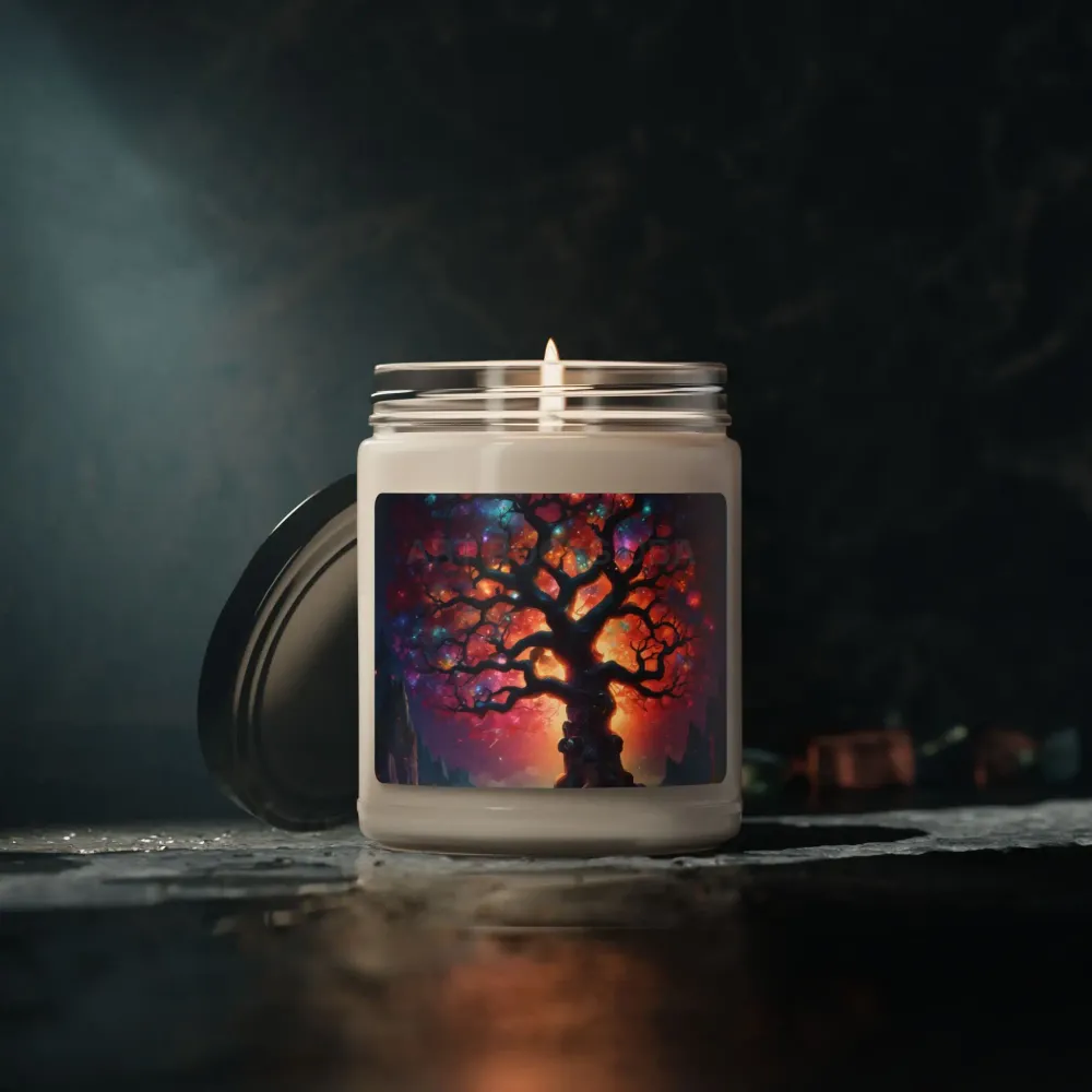 Vela de soja perfumada con aroma árbol de la vida de cristal arcoíris encantador | Decoración acogedora para el hogar, reg...