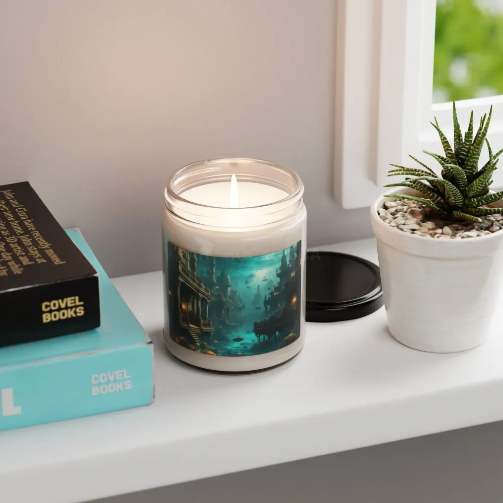 Vela de soja perfumada Mundo Submarino Místico | Decoración relajante para el hogar, regalo para amantes del océano, aroma...