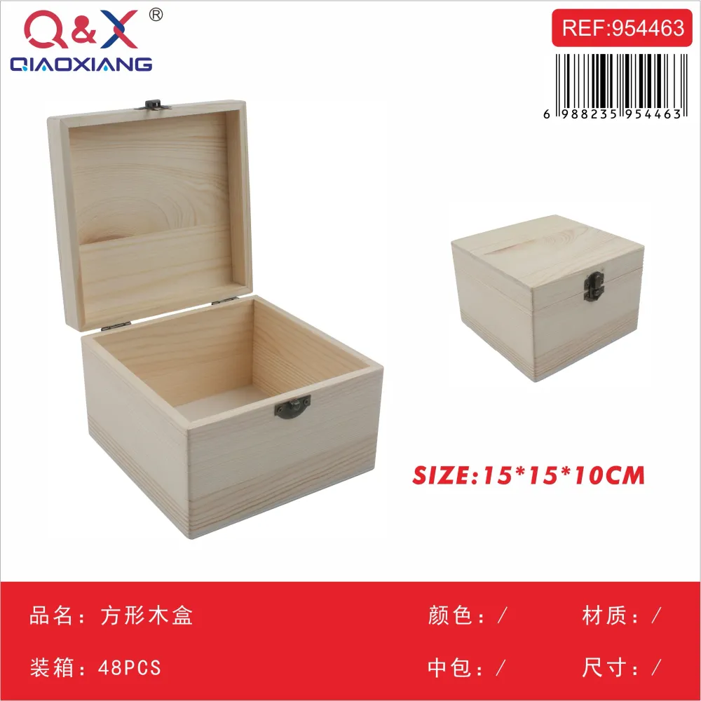 Caja de Madera Cuadrada Decorativa Q&X