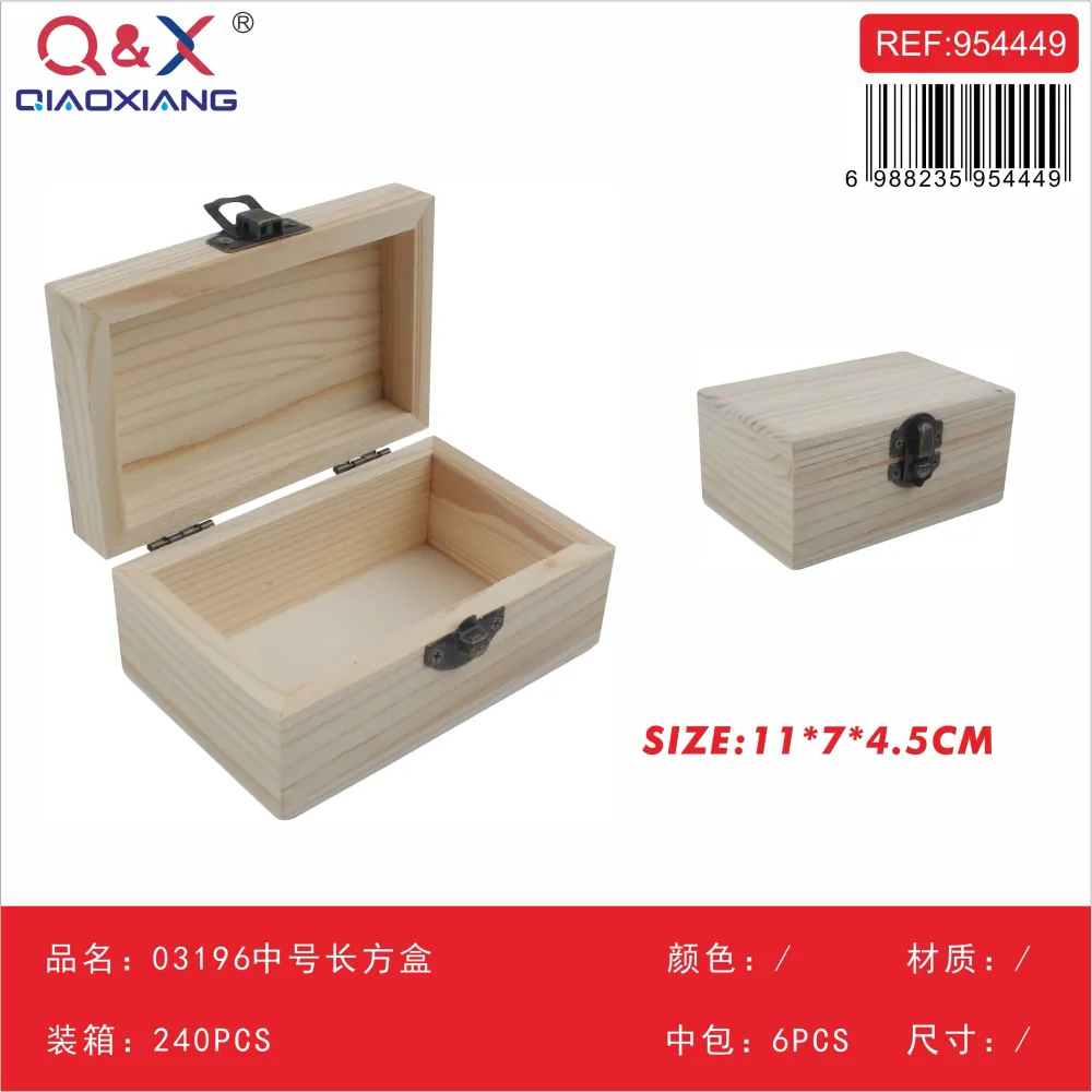 Caja de Madera Rectangular Mediana Modelo 03196 Q&X