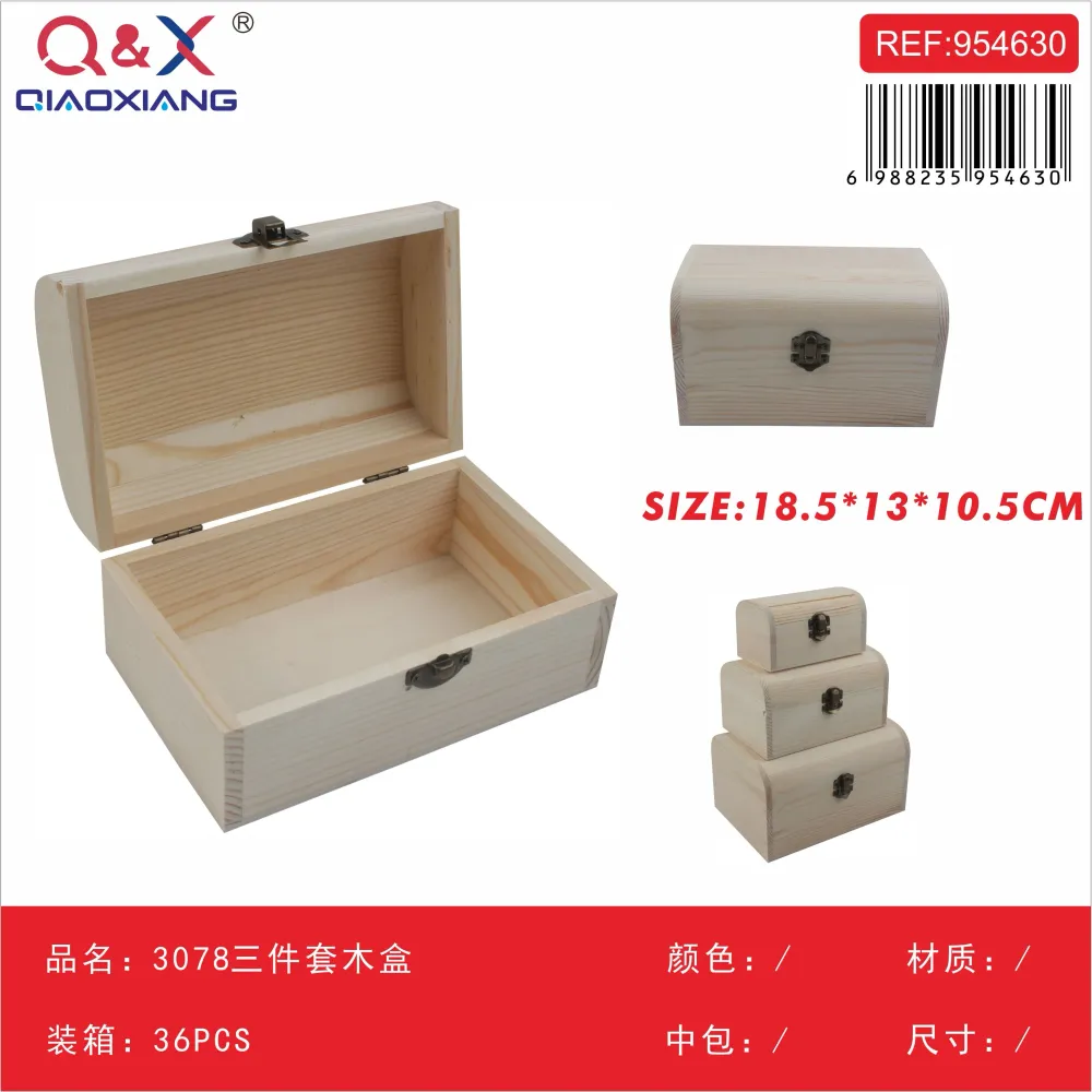 Set 3 Cajas de Madera Modelo 3078 Q&X
