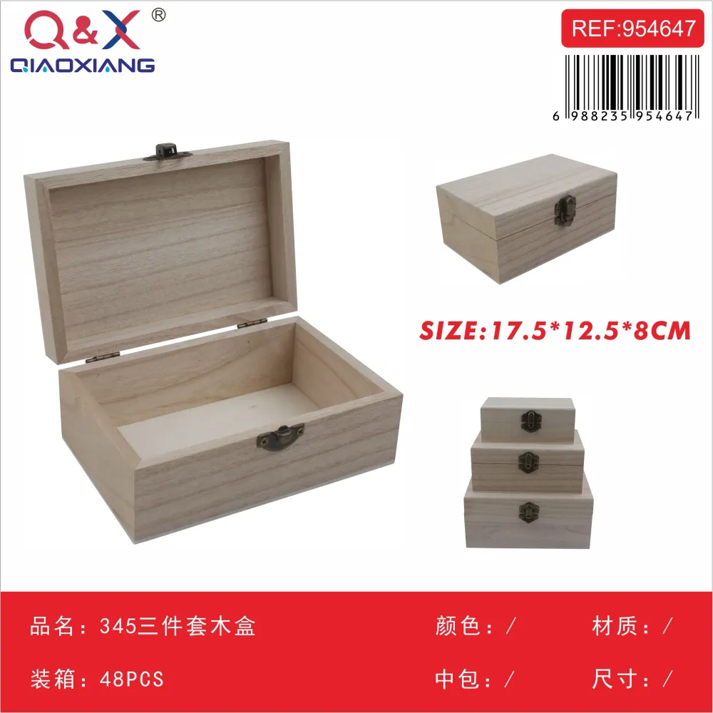 Set 3 Cajas de Madera Modelo 345 Q&X