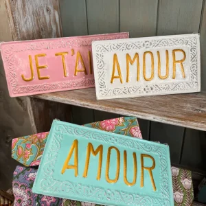 Placa decorativa Amour Blanco R de Caparrosa