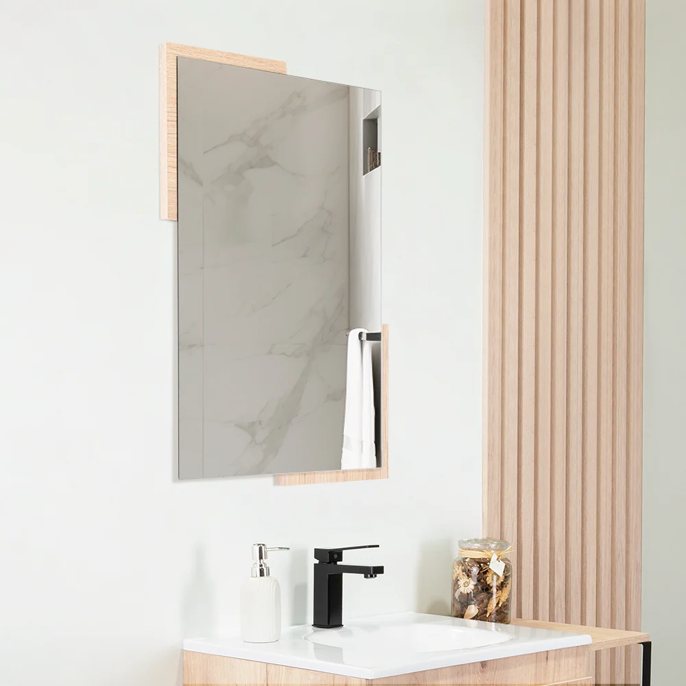 Espejo Rectangular Aleska, Color Madera Clara Reflekta MG