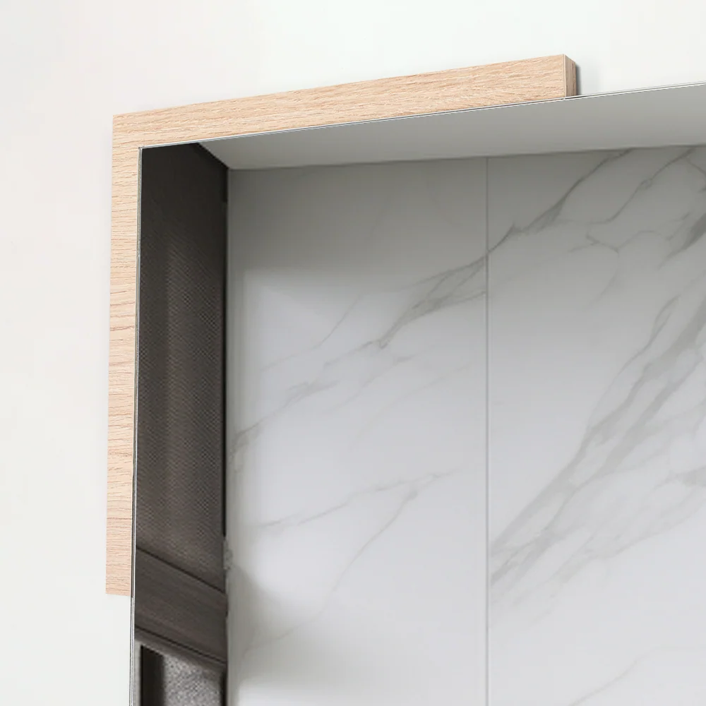 Espejo Rectangular Aleska, Color Madera Clara Reflekta MG