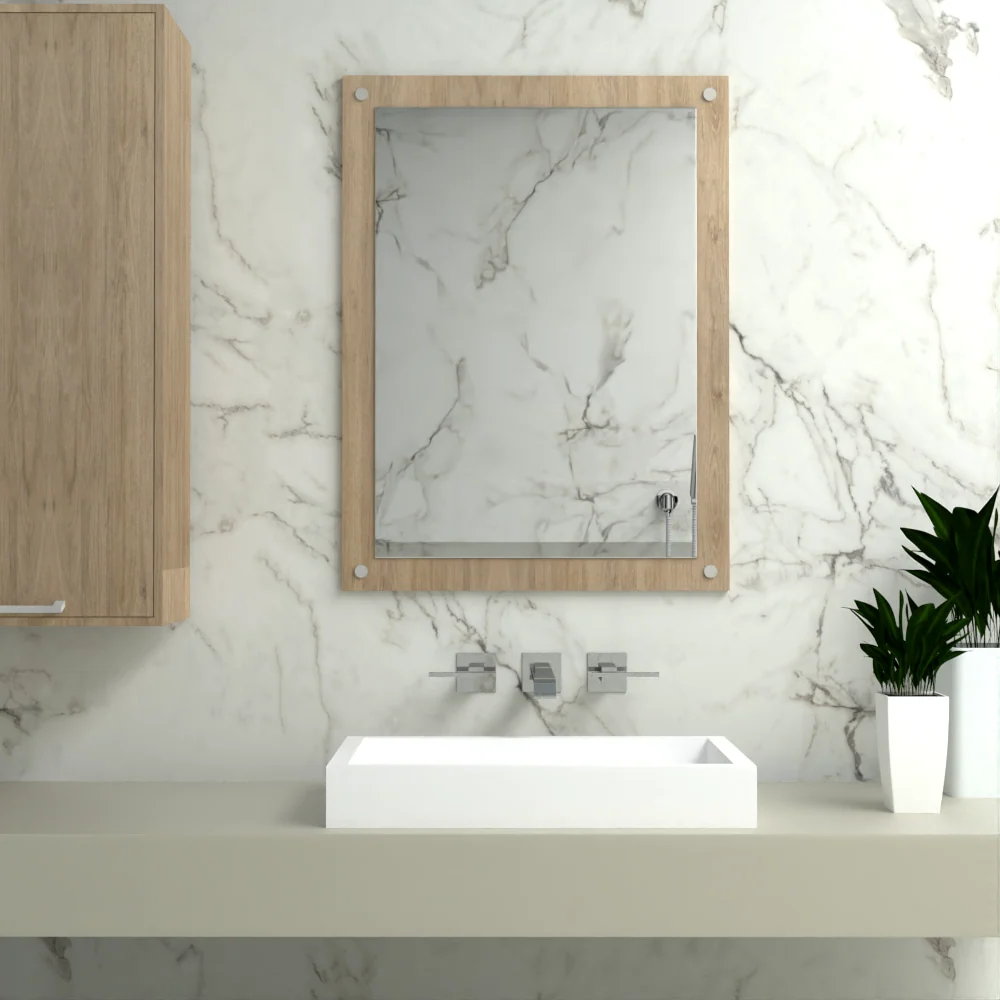 Espejo Rectangular Lille, Madera Clara Reflekta MG