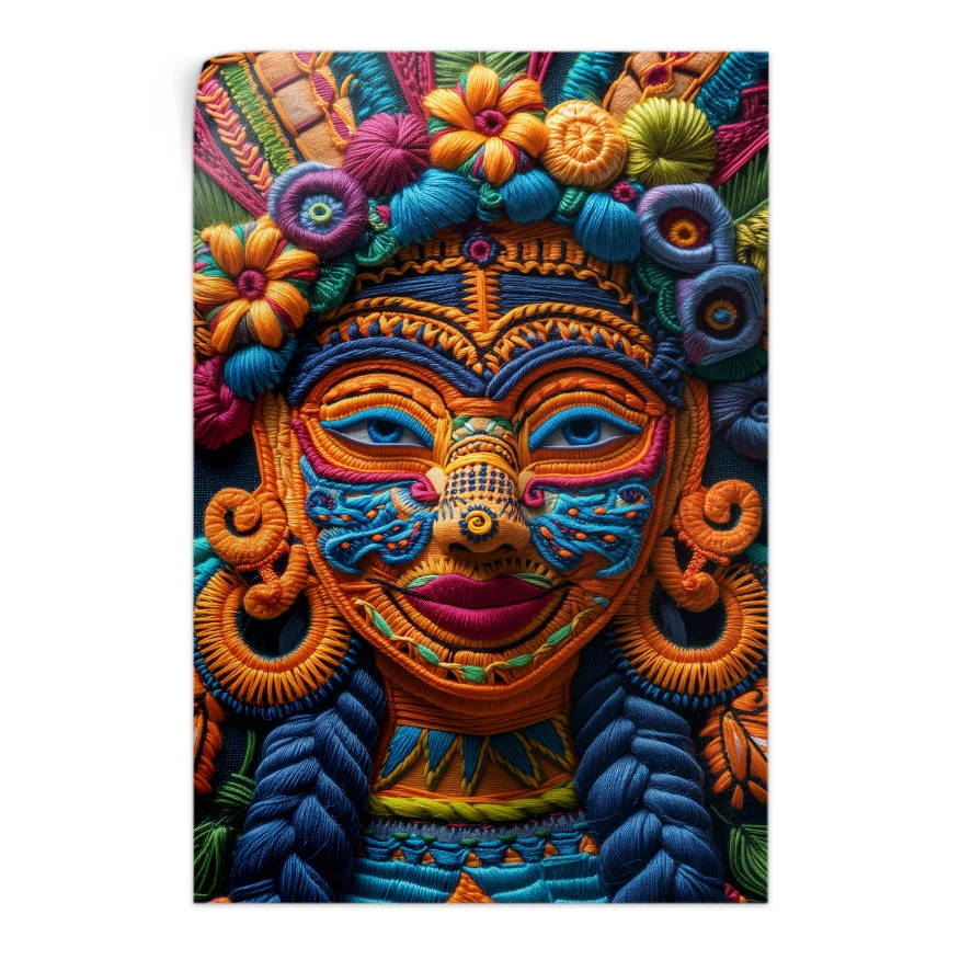 Rostro Huichol Hilo Mujer Poster