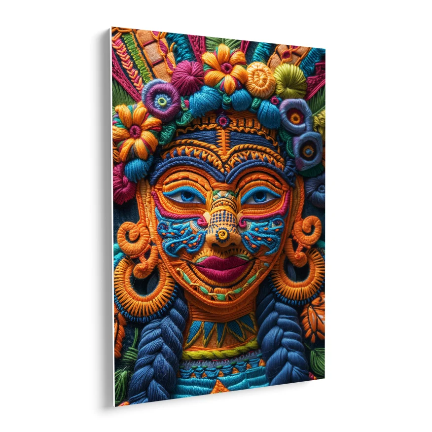 Rostro Huichol Hilo Mujer Poster