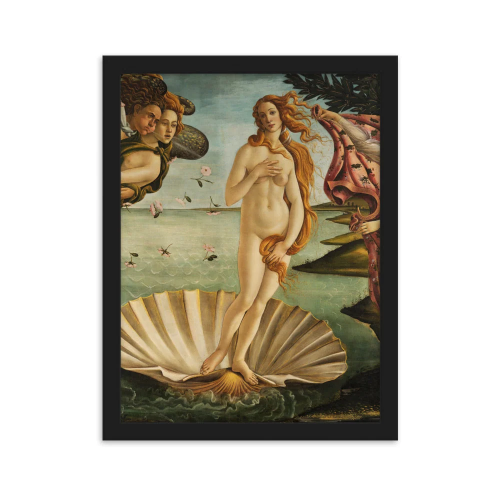Nacimiento de Venus, Botticelli - Póster en marco Negro Sandro Botticelli