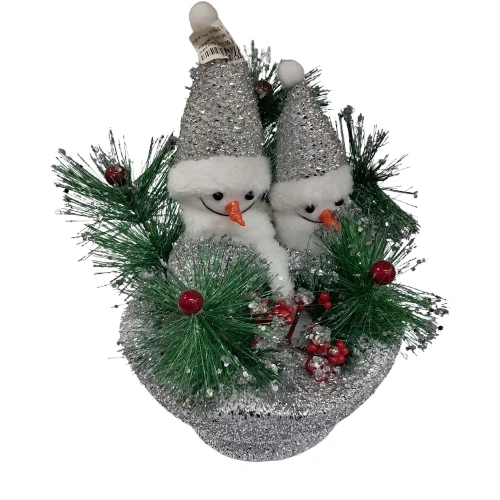 Adorno Snowman plateado SIN MARCA