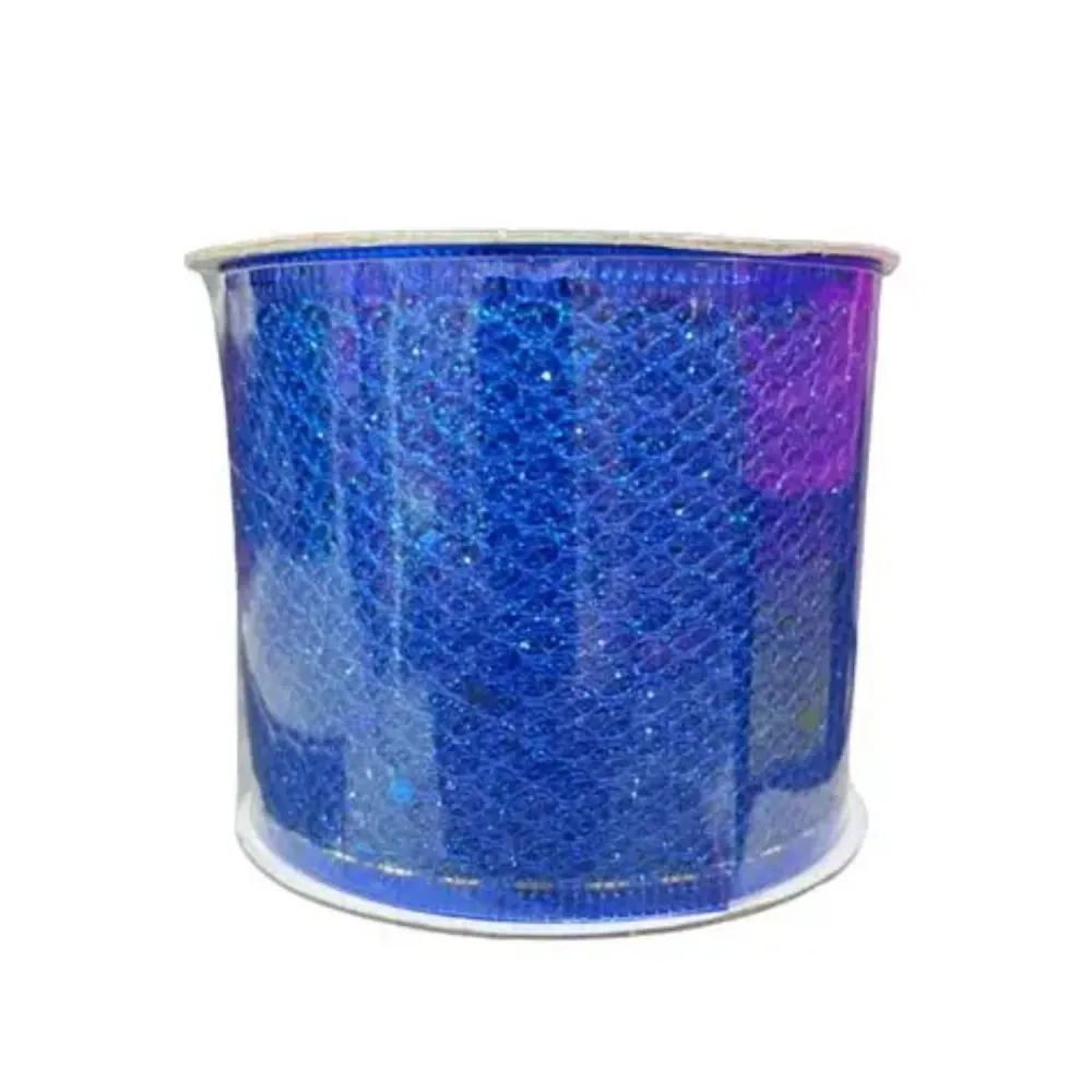 NAV. CINTA ARBOL 6CM AZUL BRILLO SIN MARCA