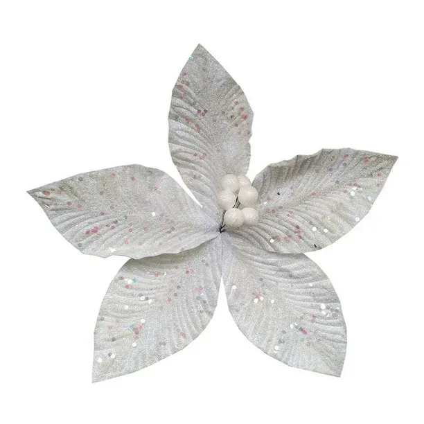 NAV. FLOR 34CM BLANCO/PLATA T/LIRIO SIN MARCA