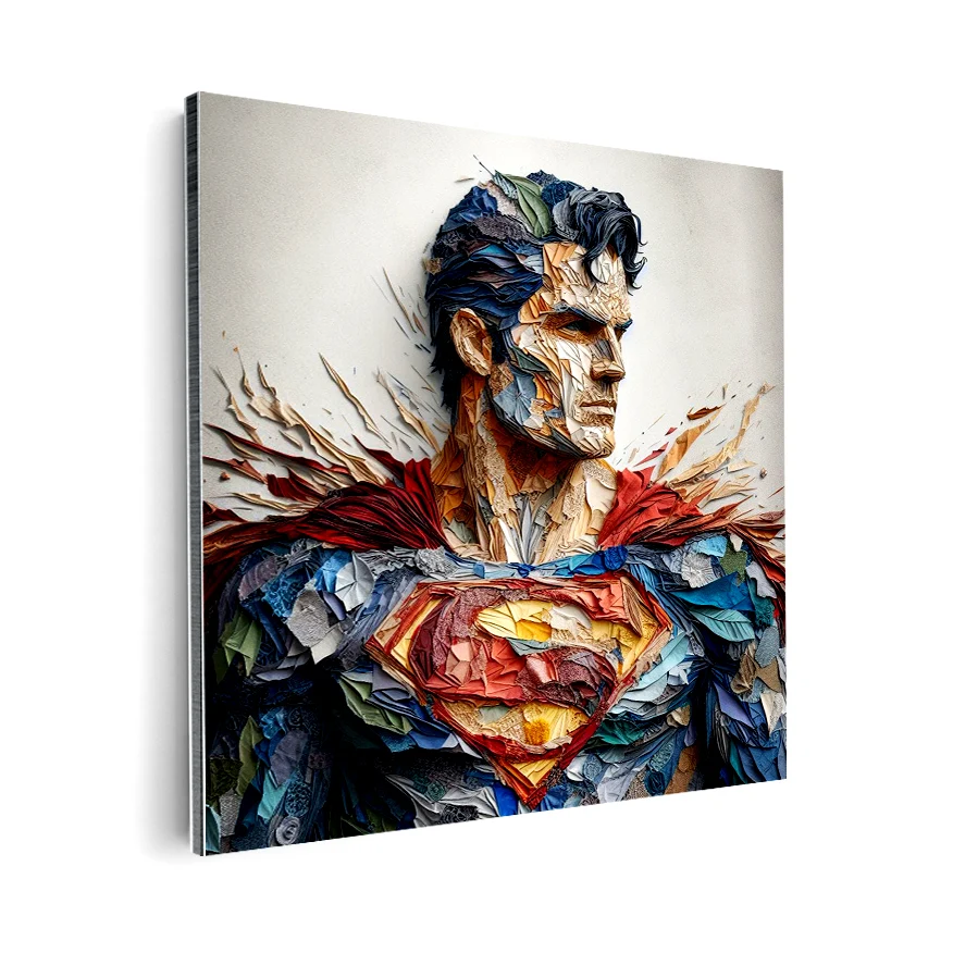 Superman Volteando Tela Colores Poster