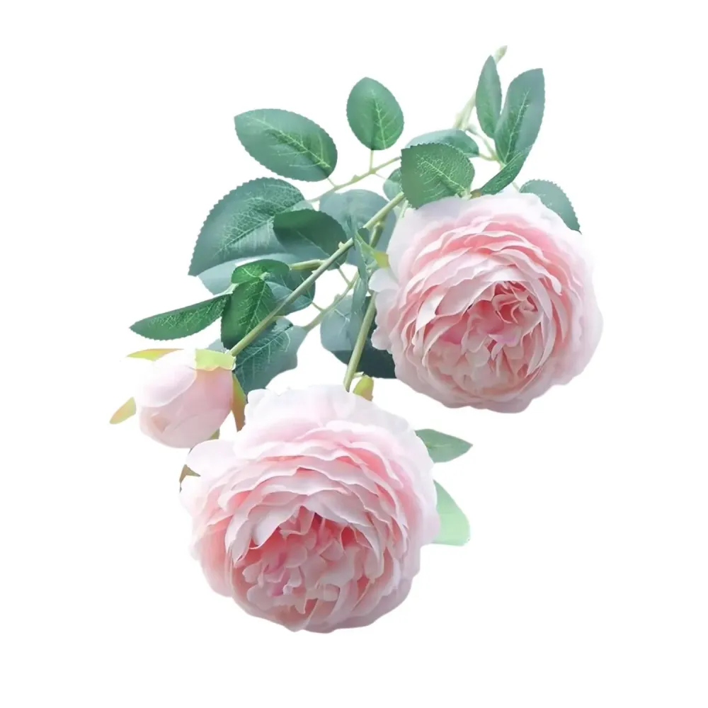 Vara 2 Flores Rosas Artificiales Rosa