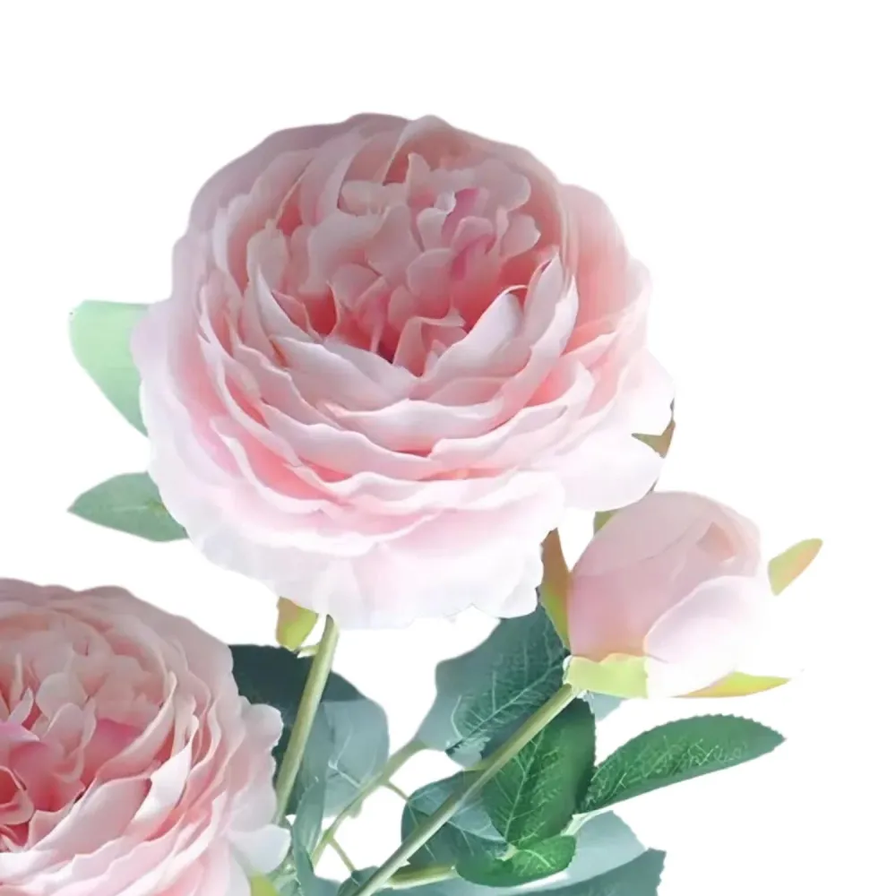 Vara 2 Flores Rosas Artificiales Rosa