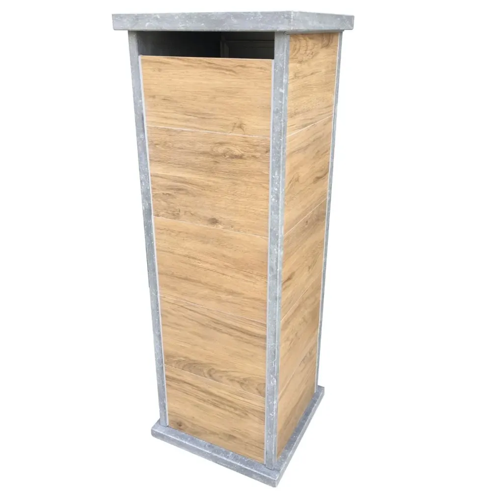 Buzón VASP Palma con aspecto de madera - Piedra azul belga