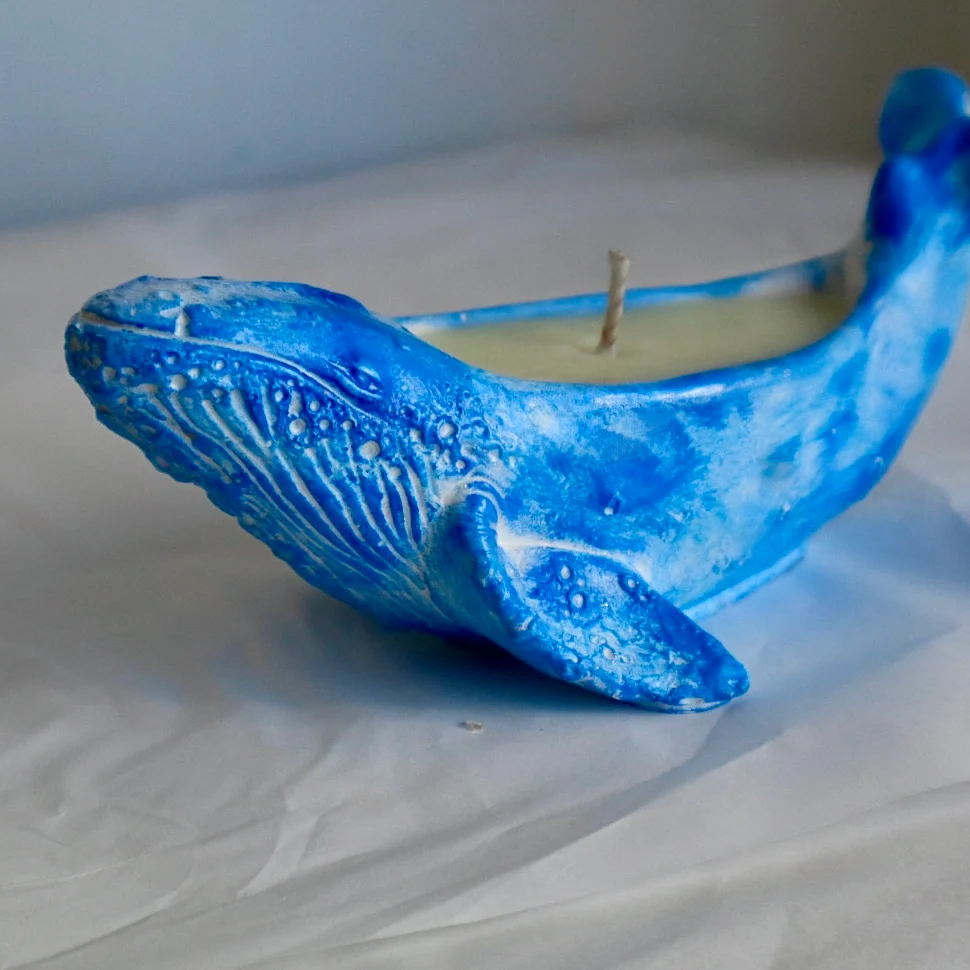 Vela aromática “Ballena” Azul