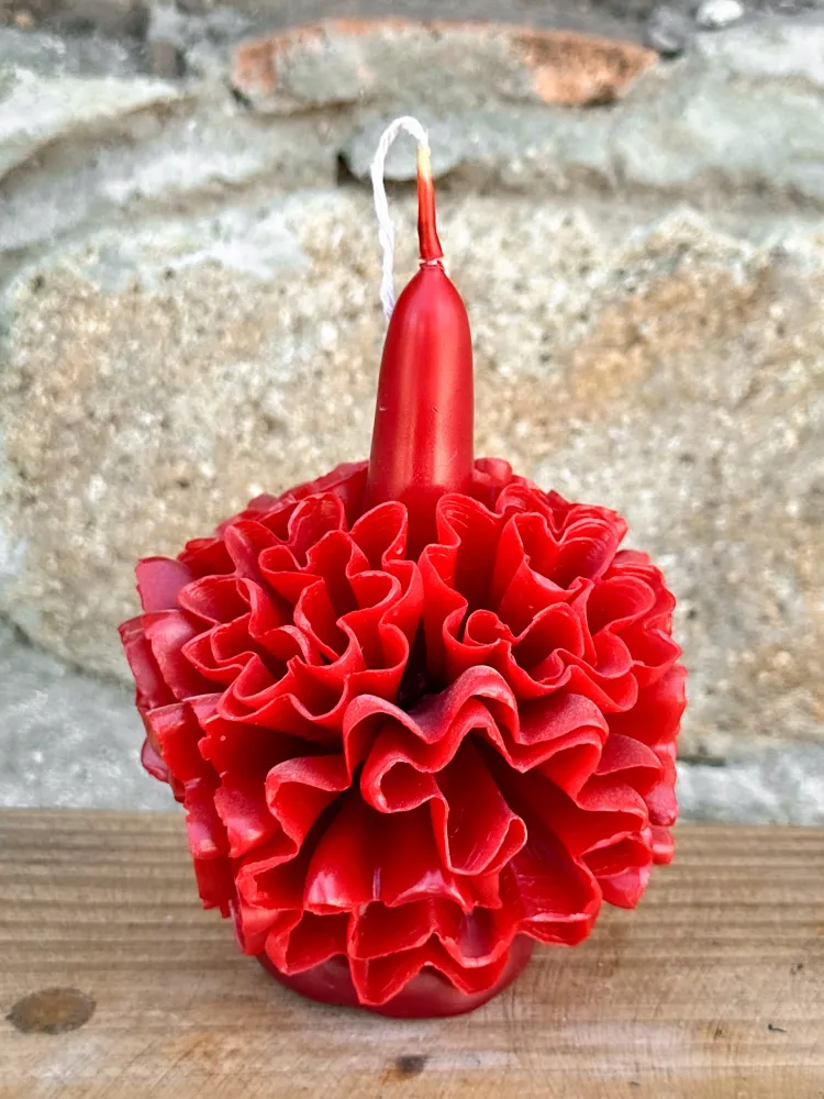 Vela floral de cera de abejas de Teotitlán