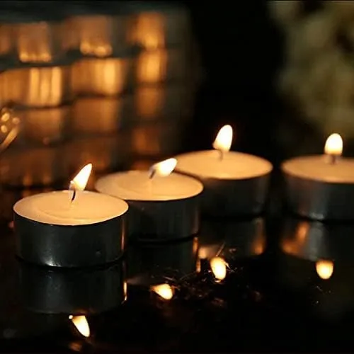 Velas Chicas Mini Tea Light Pack 100 Velas Color Blanco