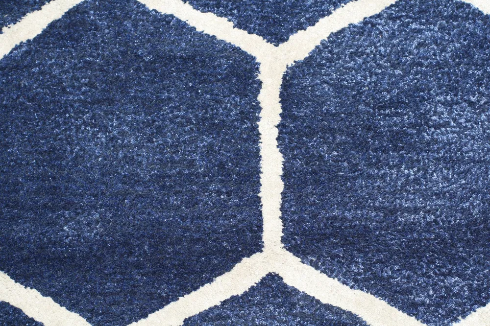 Tapete Viena Panal Navy / Silver Azul