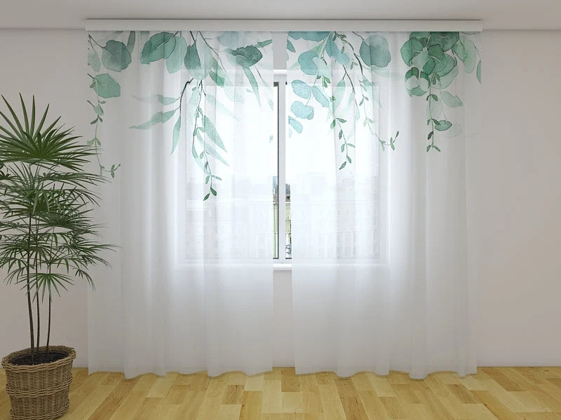 Cortina Elegantes Hojas de Eucalipto Wellmira España