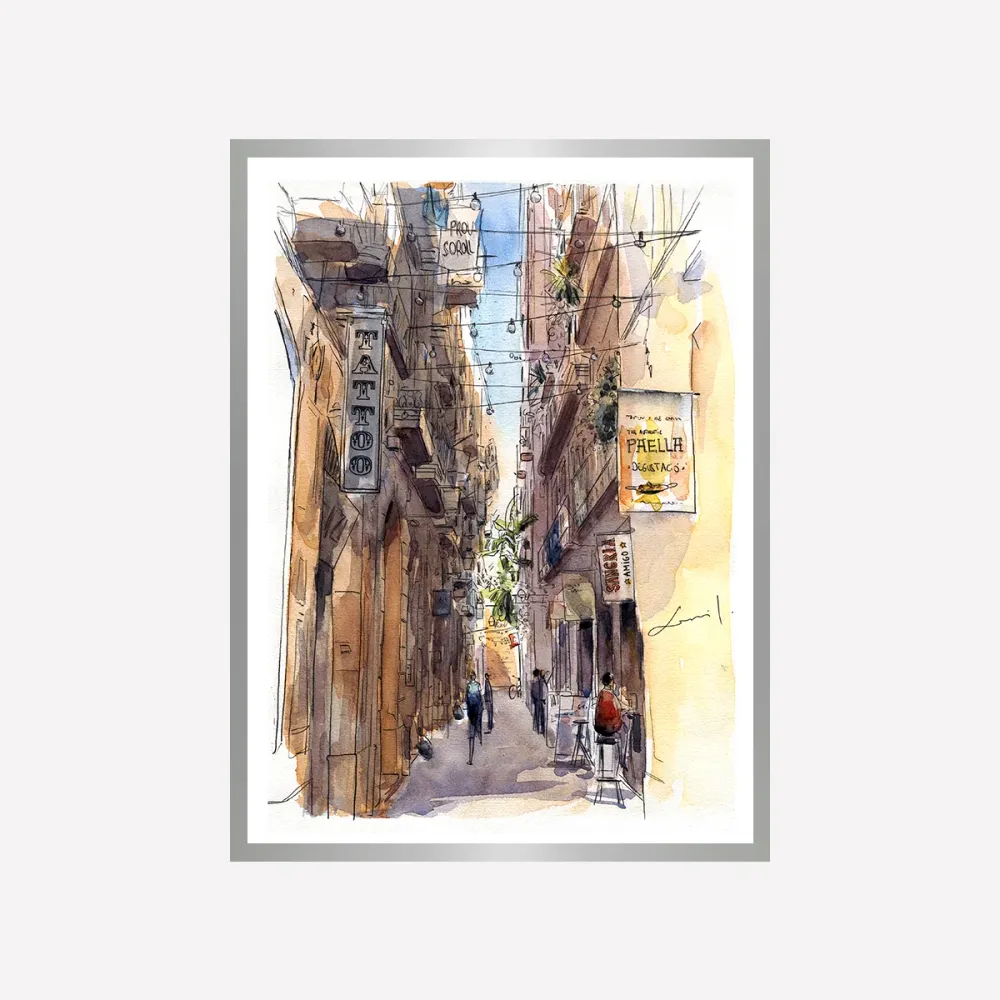 Un callejón en el Born Art Print A4 Xavier Julia Sanchez
