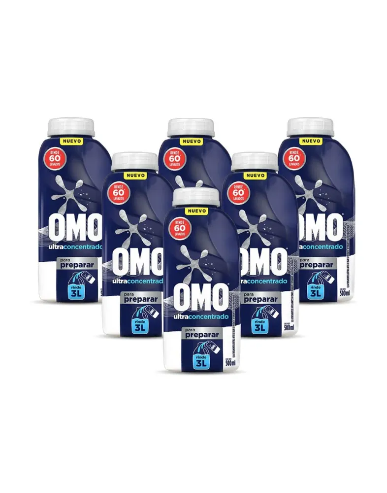 Omo Detergente Líquido Para Diluir 6 x 500 cc