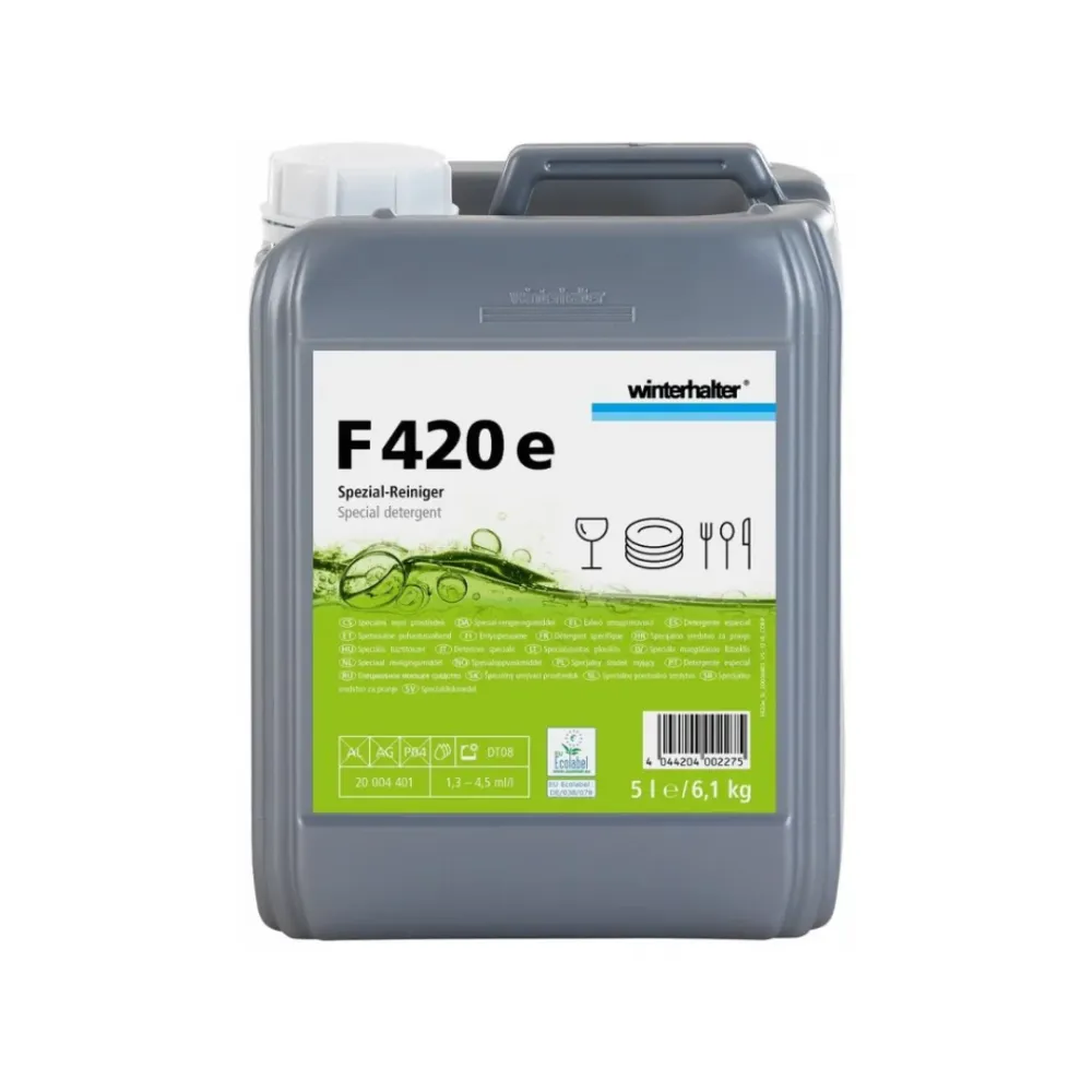 F420E X 5L WINTERHALTER Detergente para lavavajillas ecológico, bote de 5 litros con Aroma Limón
