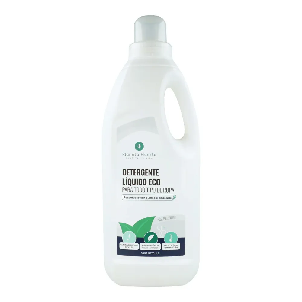 Detergente Líquido Ropa ECO Sín Perfume Planeta Huerto 1,5 Litros con Protector UV